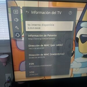 LG Smart TV Display Screen with Cartoon Background - Black